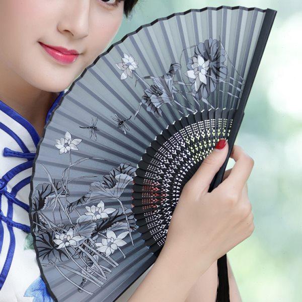 木木夕6寸女式小扇子折扇日式夏季折叠中国风古风可跳舞蹈真丝扇