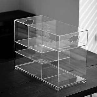 圭隐堂亚克力轻奢茶具置物架家用简约大容量收纳柜展示架储物柜子