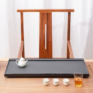 家用排水简约 乌金石茶盘石盘茶海石头刻字茶台天然大号现代嵌入式