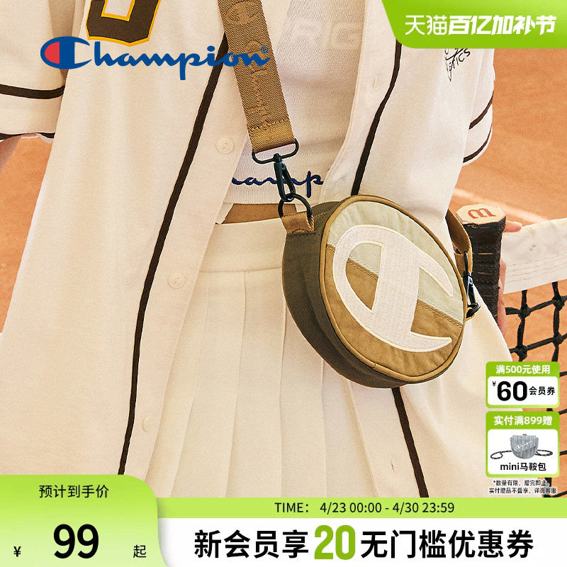 Champion冠军官方圆饼包刺绣手机包包男女腰包休闲斜挎背式两用包