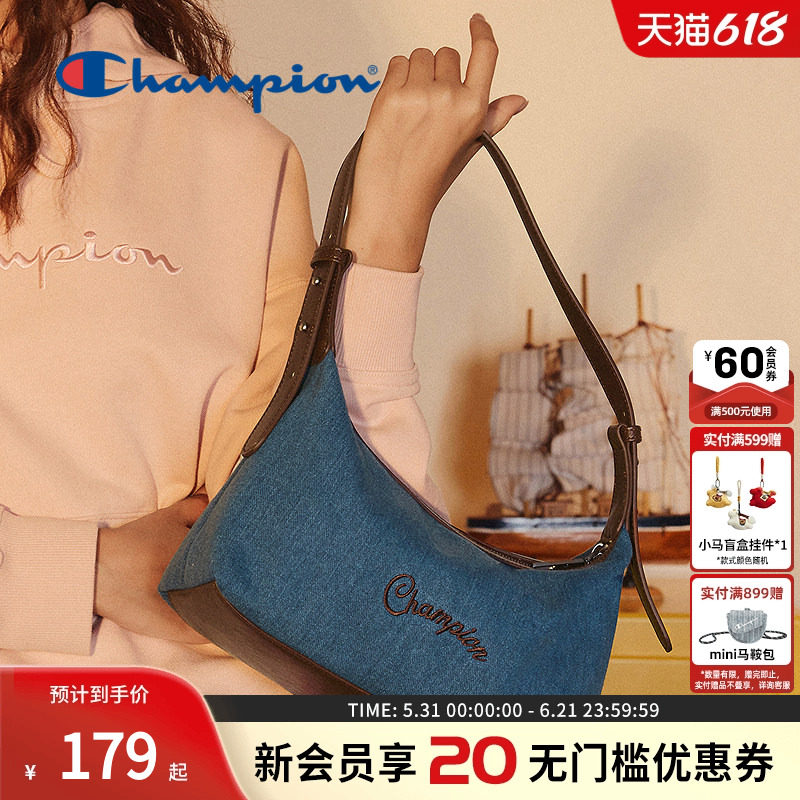 champion冠军26春季新款单肩腋下包手提包女包牛仔包时尚百搭通勤
