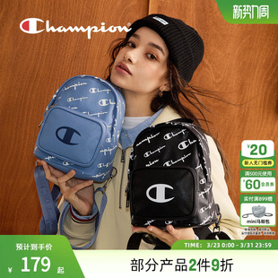Champion冠军官方学生百搭双肩包男满印logo小书包牛仔背包女日常