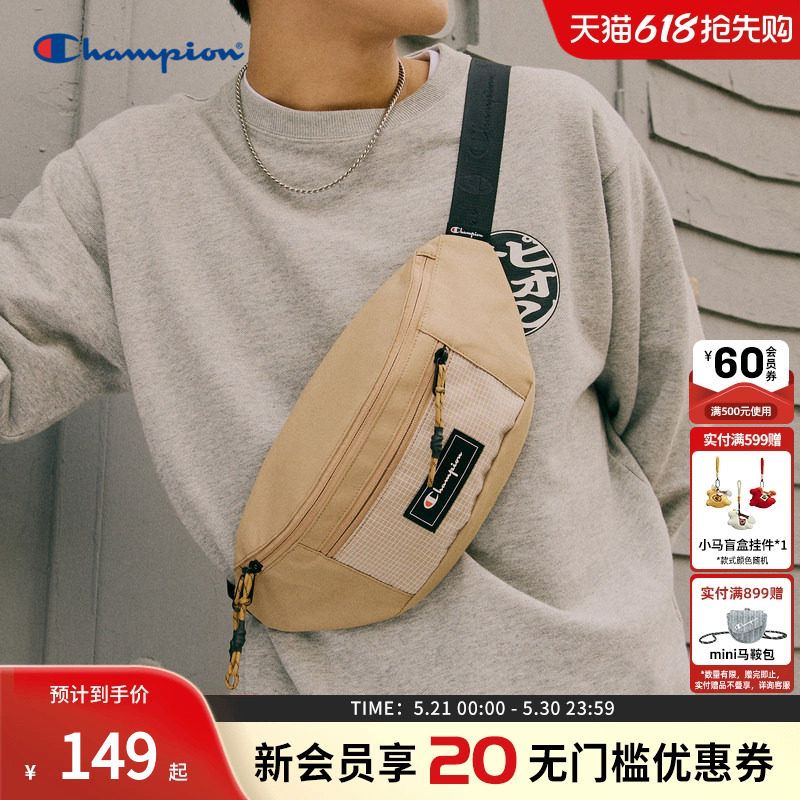 Champion冠军单肩胸包女贴布时尚休闲斜挎包男潮牌运动腰包手