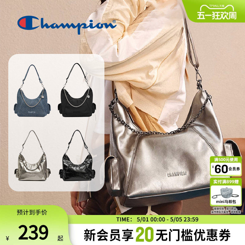 champion冠军25秋季新款单肩包女链条包牛仔包通勤百搭日常包包