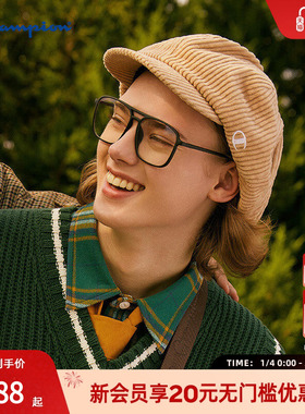 Champion冠军贝雷帽灯芯绒报童帽冬季保暖情侣款白色秋冬休闲帽男