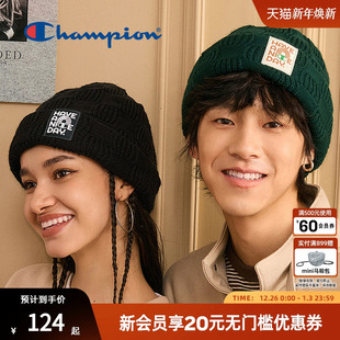 Champion冠军格纹针织帽幸运帽男女情侣冷帽冬天日常保暖官方正品
