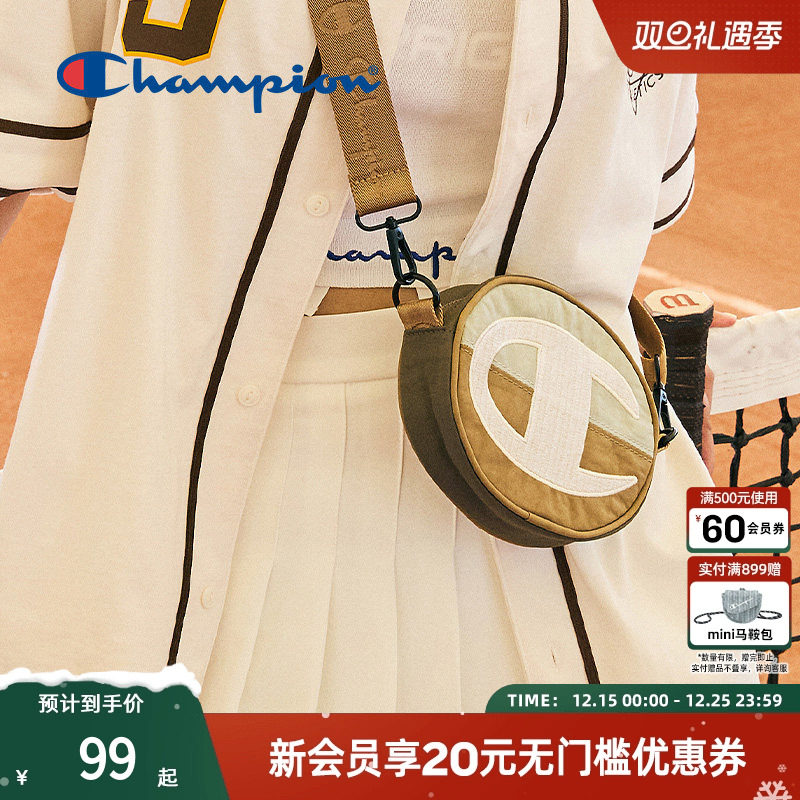 Champion冠军官方圆饼包刺绣手机包包男女腰包休闲斜挎背式两