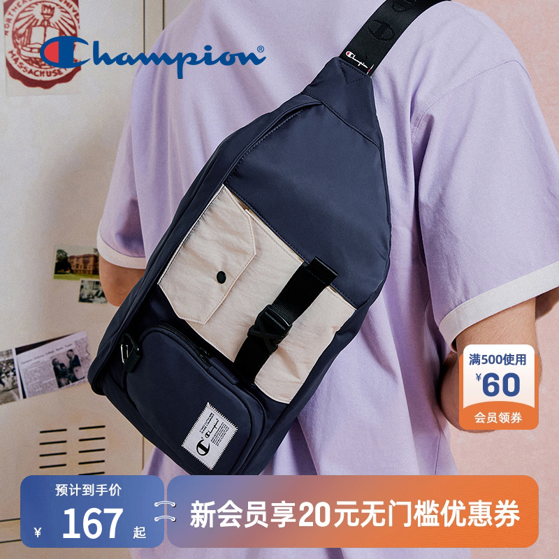Champion冠军官方多口袋工装斜挎包夏季休闲男女单肩包胸包大容量