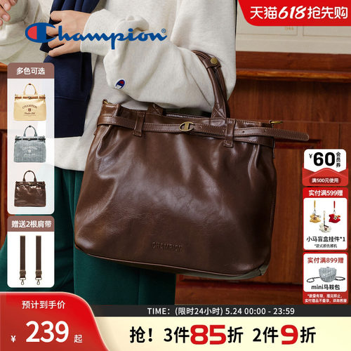 champion冠军复古质感托特包