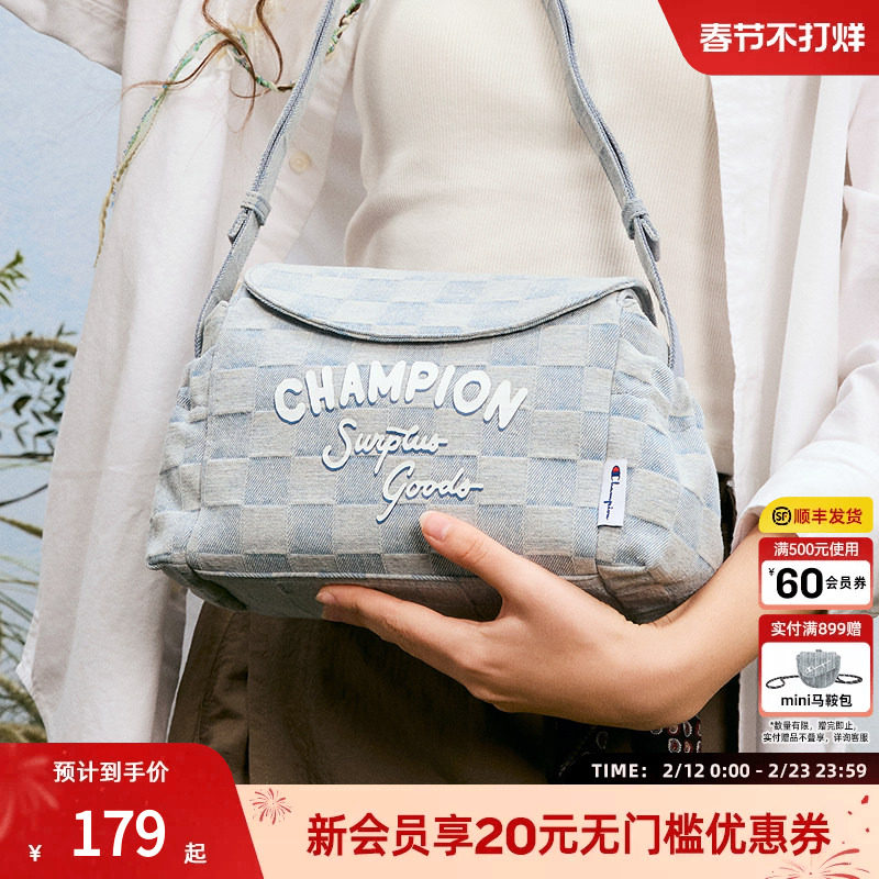 Champion冠军帆布保龄球包单肩包女士斜挎包旅游轻便通勤包小