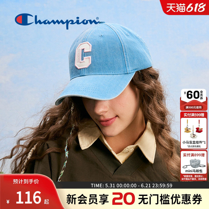 Champion冠军新款棒球帽大C帽男女情侣休闲鸭舌帽遮阳帽子运动