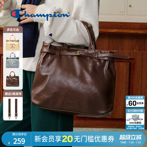 champion冠军复古质感托特包