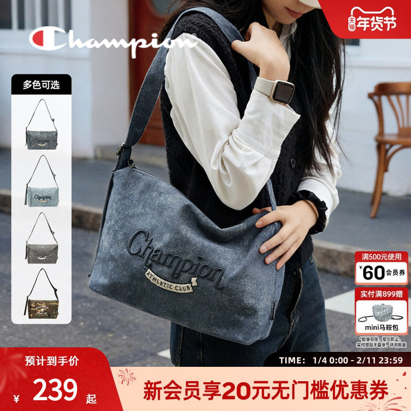 champion冠军25秋冬新款饼干斜挎包腋下单肩包男女同款牛仔包迷彩,箱包皮具/热销女包/男包,通用款女包,淘宝优惠券,粉丝福利购,淘宝优惠卷
