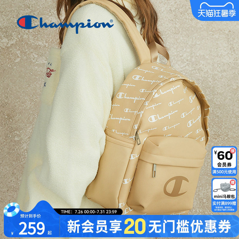 Champion冠军官方学生百搭双肩包女大容量老花时尚背包男书包
