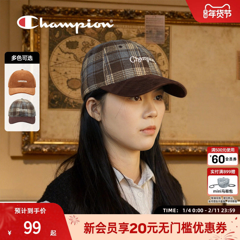 Champion冠军官方冬季仿羊羔毛绒软顶棒球帽鸭舌帽子男女时尚保暖,服饰配件/皮带/帽子/围巾,帽子,淘宝优惠券,粉丝福利购,淘宝优惠卷