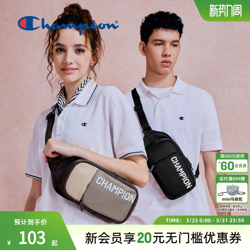 Champion冠军胸包男美式情侣腰包小肩包挎包女士休闲包包户外