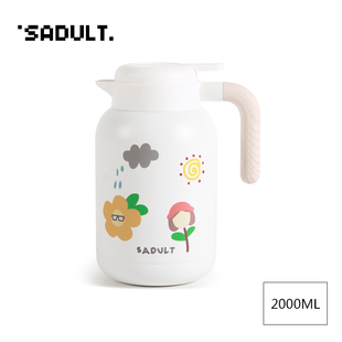 保温壶家用大容量热暖开水壶316不锈钢茶壶热水瓶 SADULT可爱日式