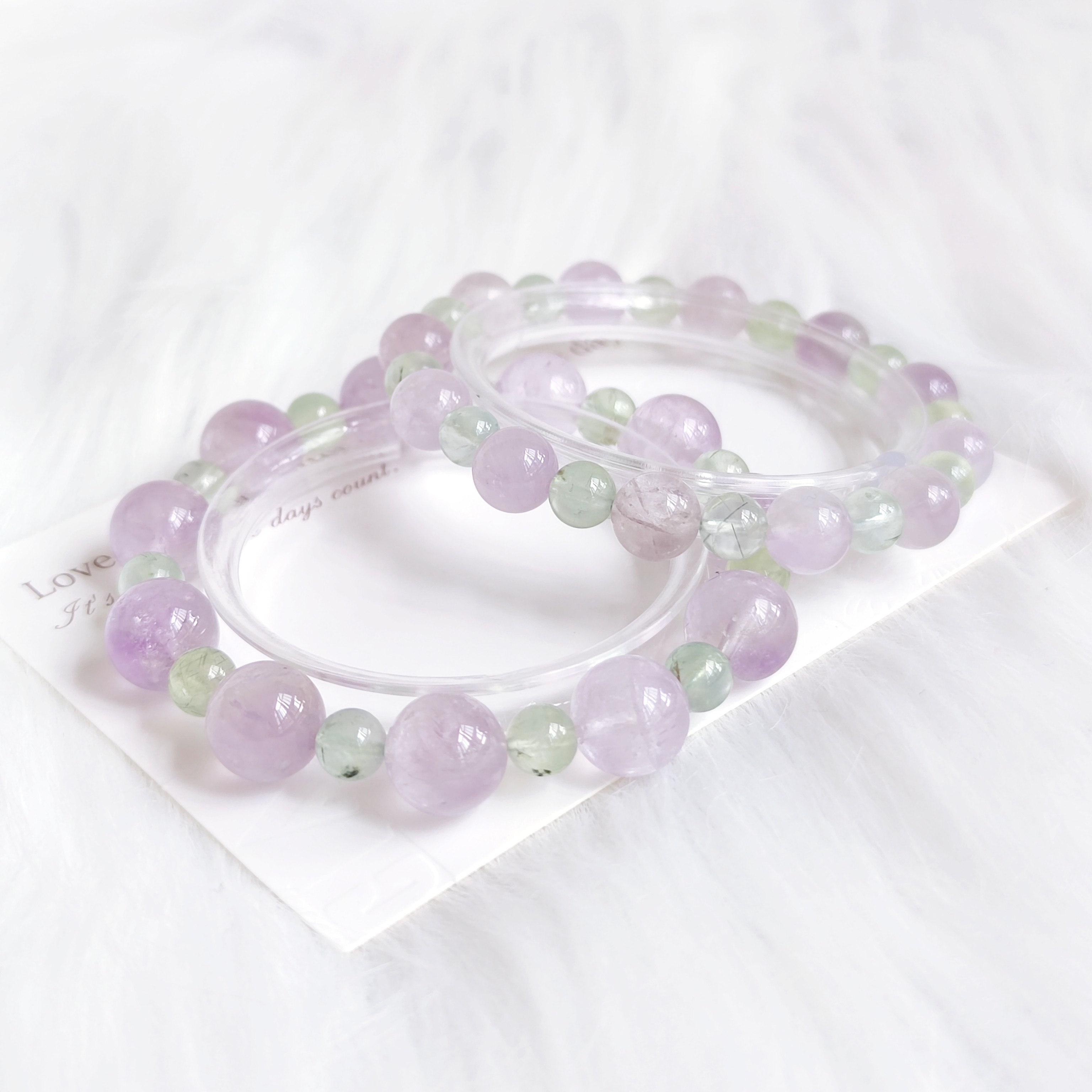 祈灵晶薰衣草紫晶绿葡萄石小清新