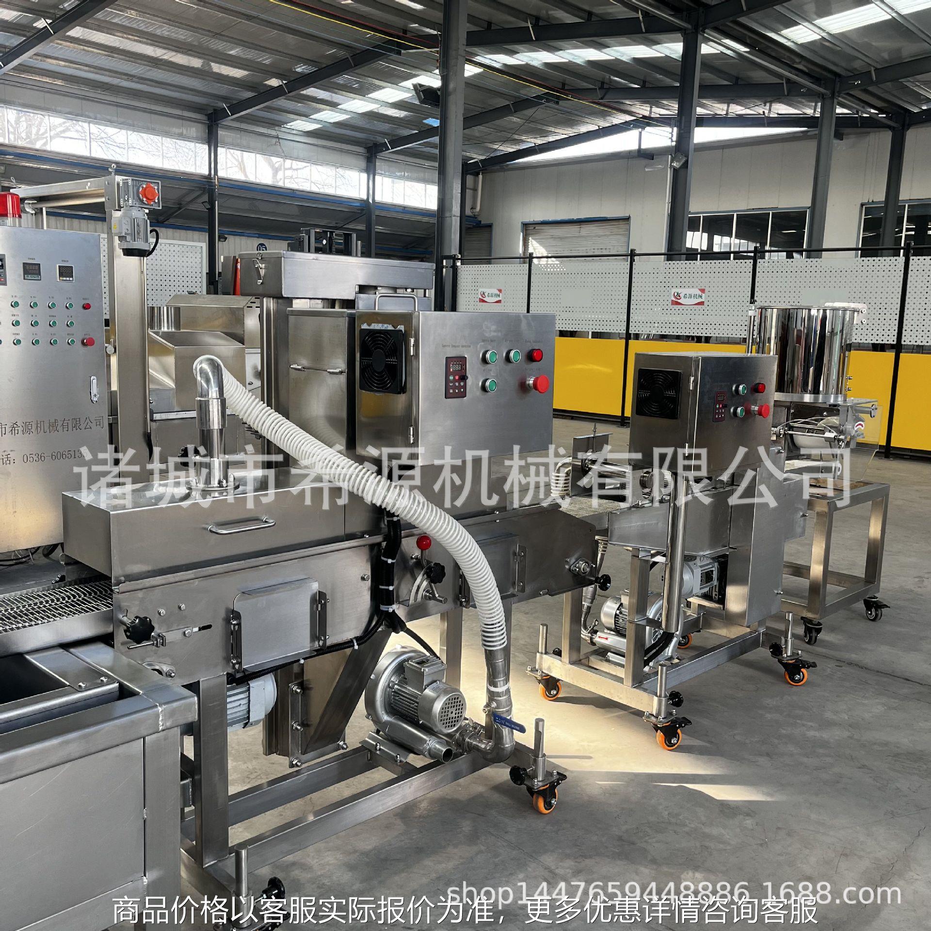 上校鸡块小型油炸生产线 皇家小虎鸡块加工生产线 成型上浆上粉