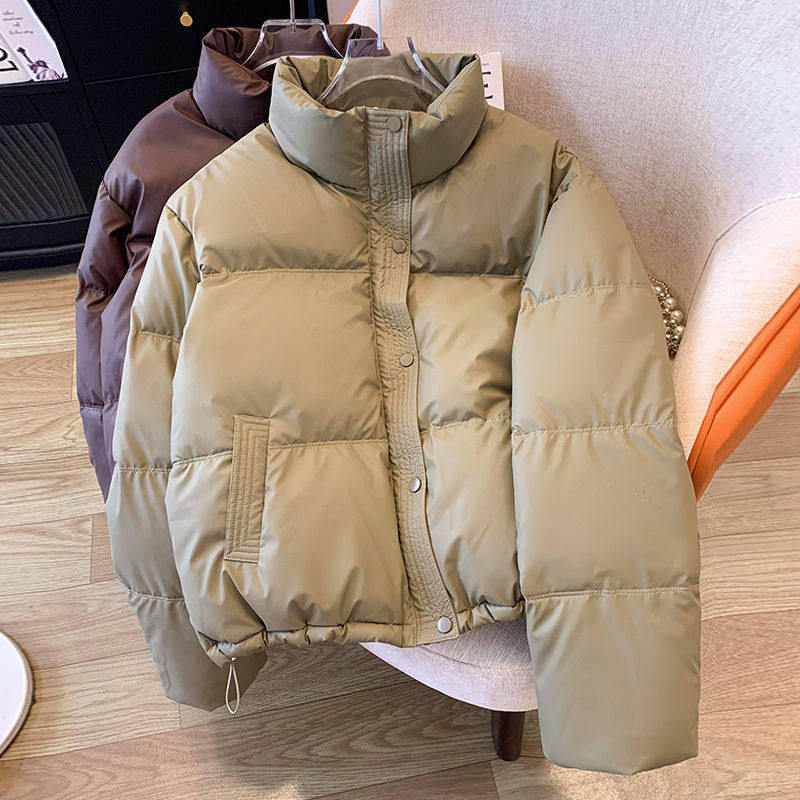 pu皮免洗棉服女2025新款冬季加厚宽松学生小个子oversize棉衣外套