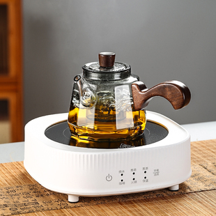 玻璃茶壶家用侧把壶单壶耐高温黑晶炉煮I茶壶器茶具套组过滤泡茶