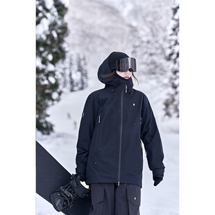awka滑雪服女男款2025新款单板宽松防水防风3L硬壳外套上衣