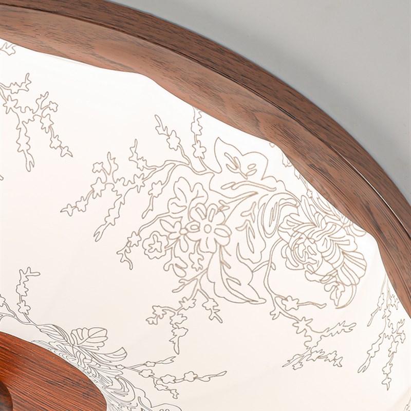 卧室吸顶灯,中世纪风格,高端胡桃木纹,复古法式全光谱护眼,复古中