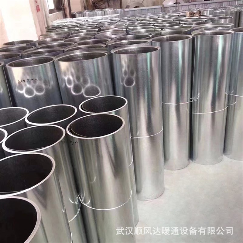 湖北厂家现货镀锌风管厨房餐厅螺旋风管工厂排烟排风管通风管