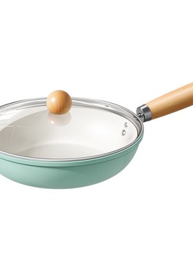 下游热卖秋波蓝陶瓷煎锅家用不粘锅平底煎锅通用炉灶平底锅