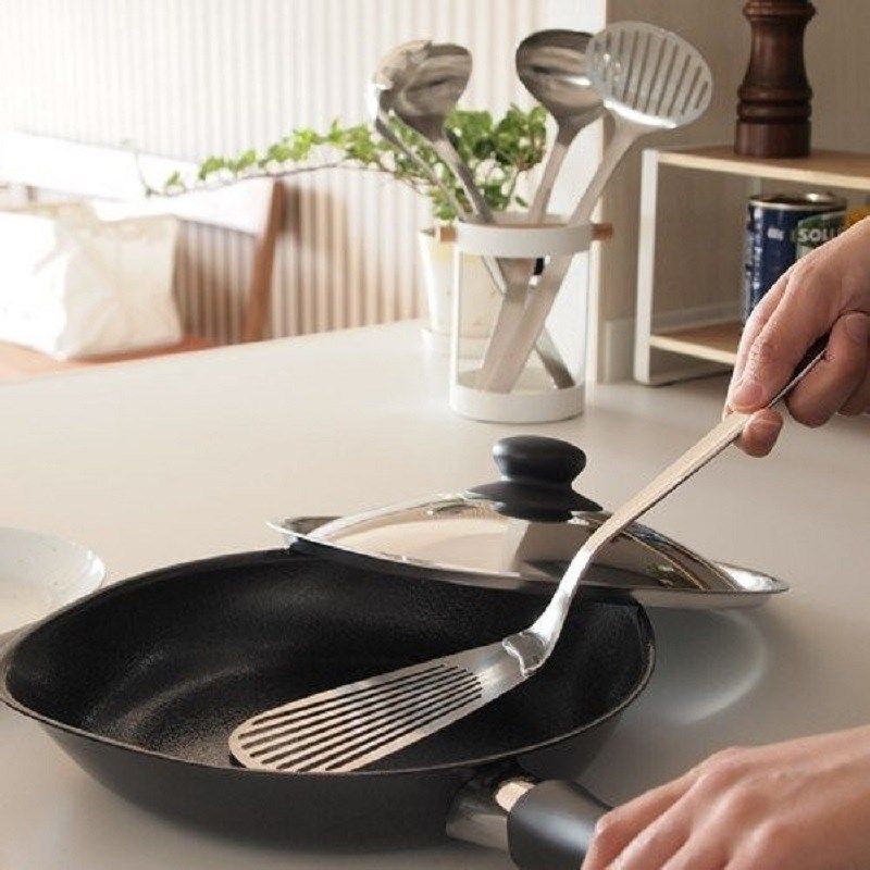 柳宗理(Sori Yanagi)日本进口304不锈钢烹饪锅铲 炒勺汤勺漏勺