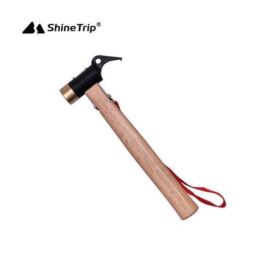 户外野营锤子多功能铜锤木柄营钉锤 帐篷天幕拔钉器地钉敲击小号