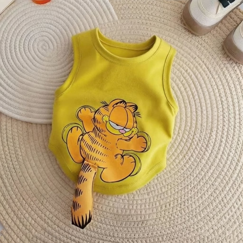 狗狗衣服夏季可爱卡通咖啡猫图立体尾巴背心博美比熊约克夏小型犬