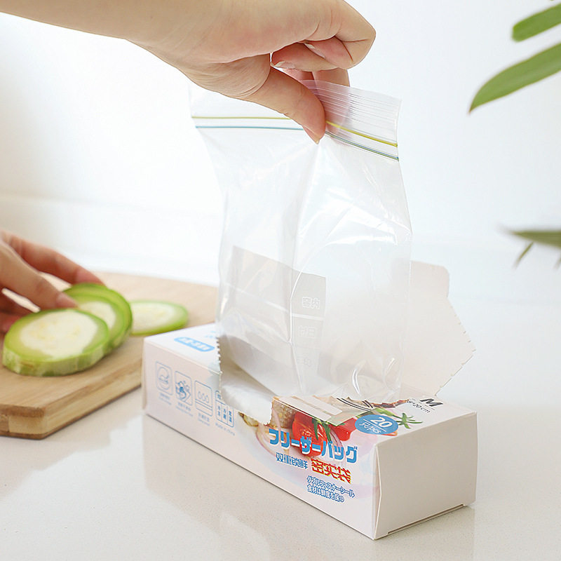 双筋保鲜袋食品密封袋蔬菜水果冷图片