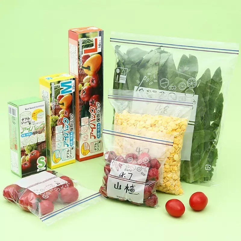 日式双筋密实保鲜袋pe自封袋家用图片