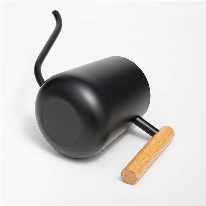 不锈钢喷壶浇花器北欧园艺日式家用浇水壶黑色长嘴洒水壶木手柄