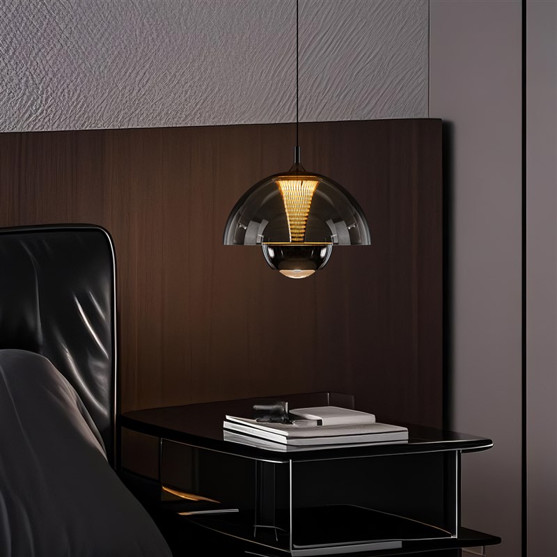 升降手扫花苞床头吊灯意式极简轻奢高级感主卧室房间玄关吊线灯