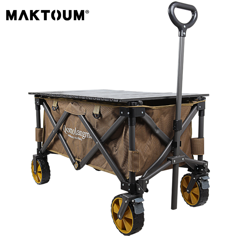 户外野营营地车专用配件轮子小桌板收纳折叠四轮双轴承拖车盖板