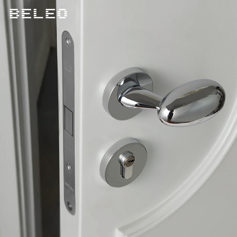 贝雷欧轻奢卧室门锁家用通用型美式磁吸静音室内简约鹅蛋形门把手