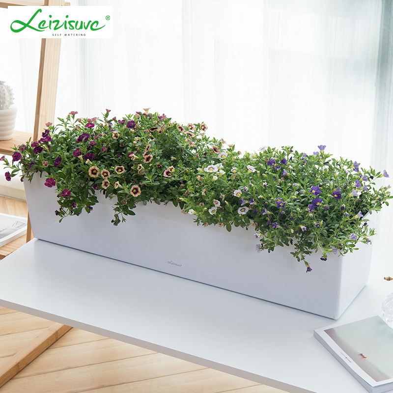 阳台挂花盆长方形长条花槽壁挂栏杆护栏悬挂花箱塑料种植箱自吸水