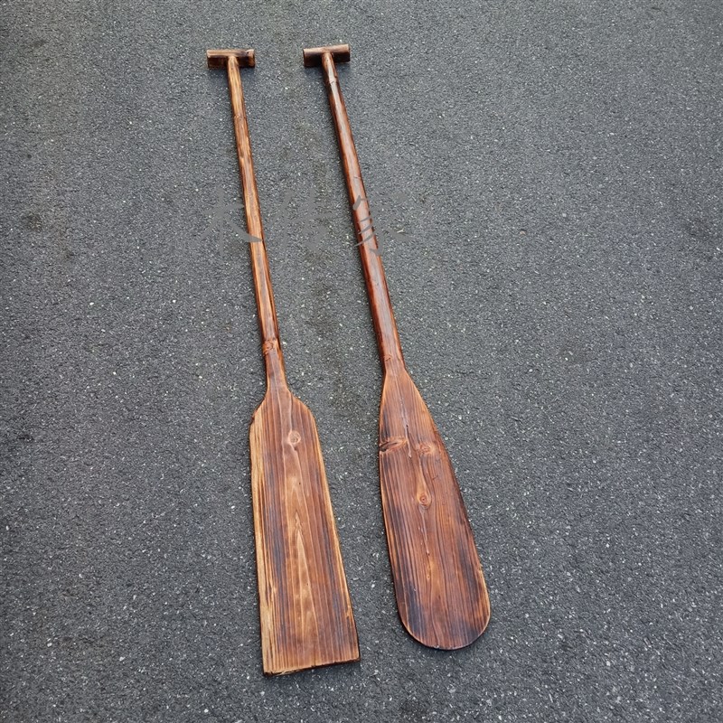 0.8-3米炭烧划桨做旧复古餐厅装饰摆件戏剧舞台表演道具实木船桨
