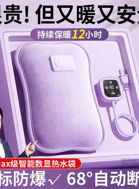 热水袋充电式2025暖手袋防爆毛绒敷肚子暖手宝男女被窝专用热宝宝