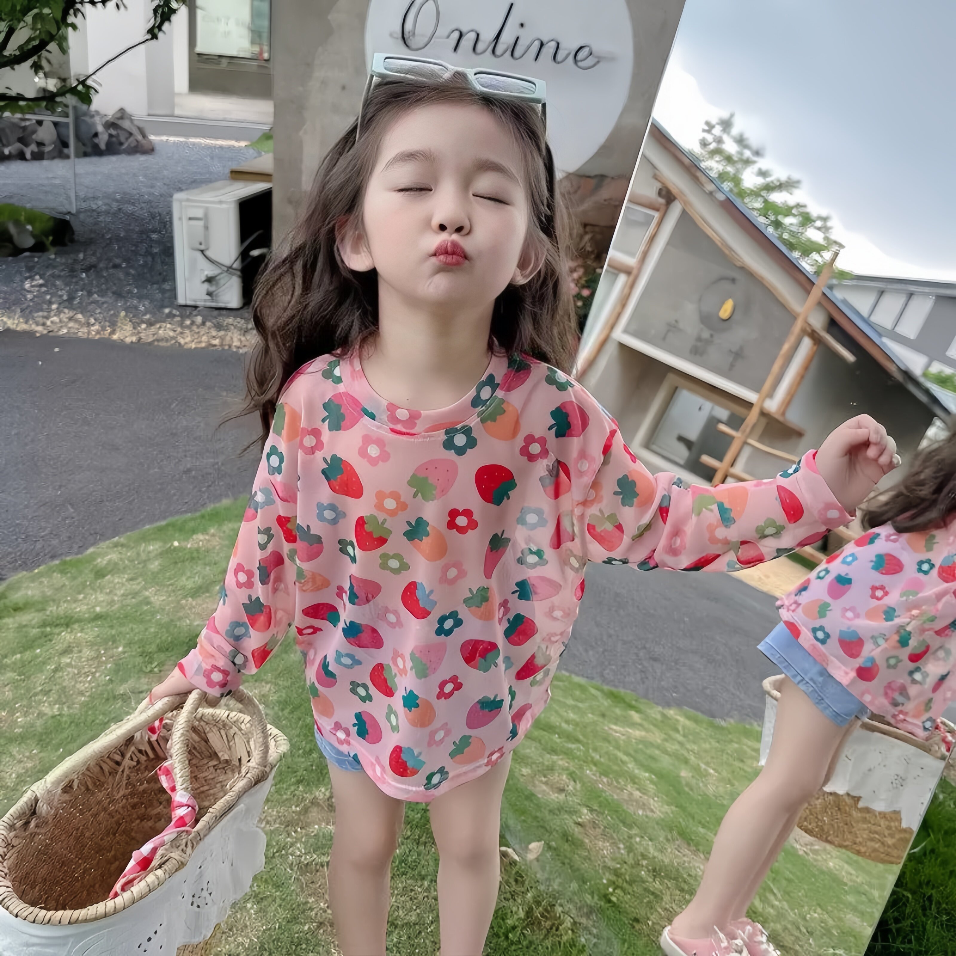 女童夏装防蚊长袖T恤薄款海边度假冰丝防晒衣女宝宝宽松空调衫衣