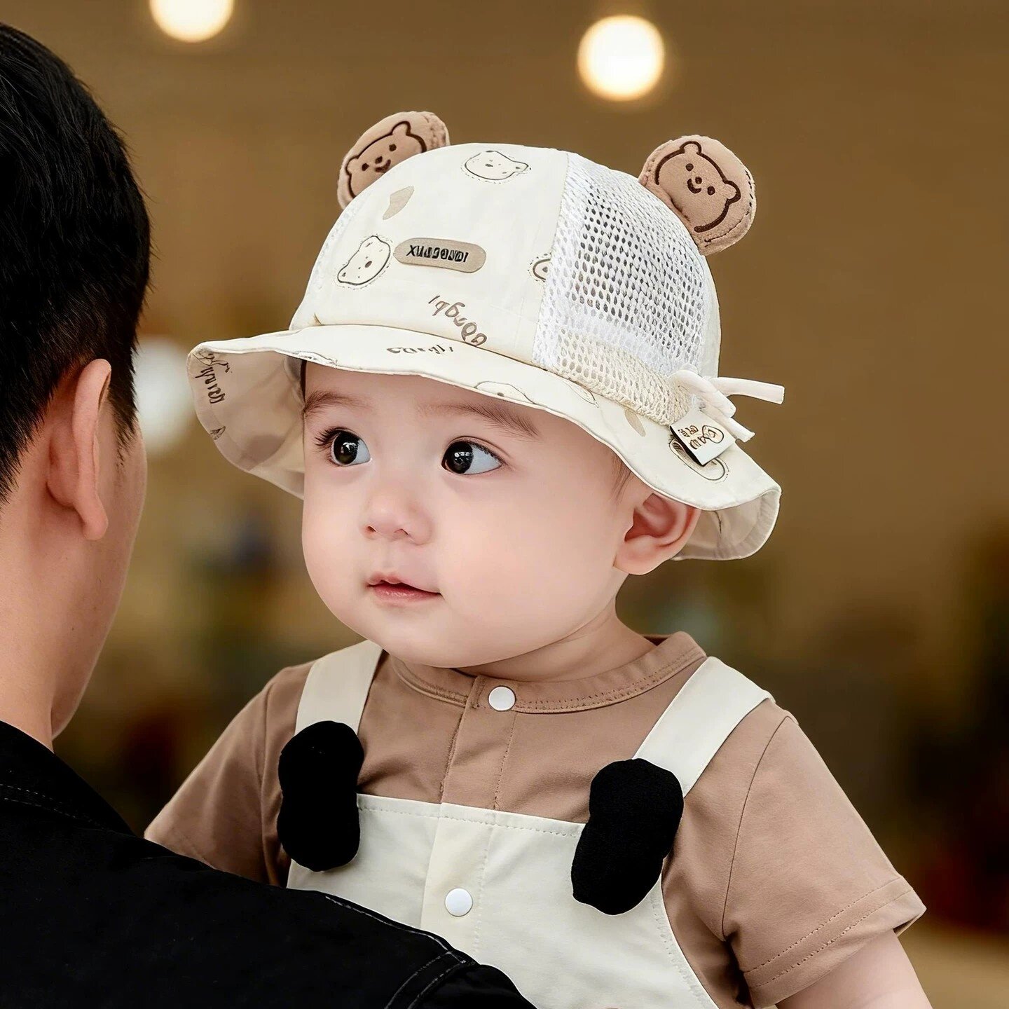 婴儿帽子春夏季薄款男宝宝外出遮阳防晒帽婴幼儿卡通渔夫帽遮阳帽