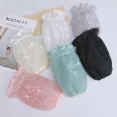 蕾丝袖 筒头 上班工作秋冬天护袖 套白色羽绒服专用袖 子防脏黑女短款