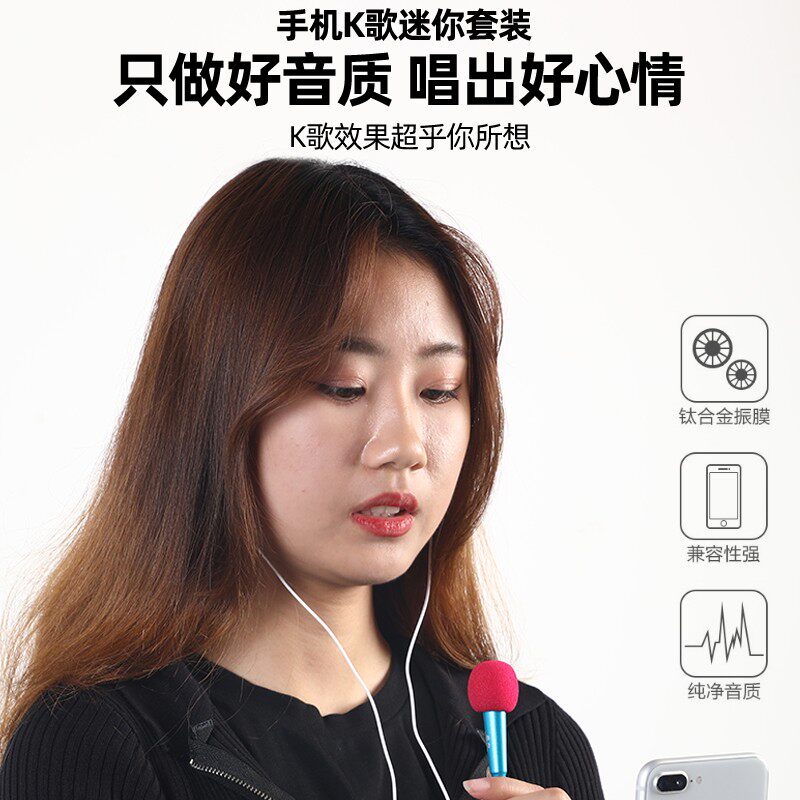 盈尔 全民k歌手机迷你麦克风型直播主播唱歌手持小话筒网红神器