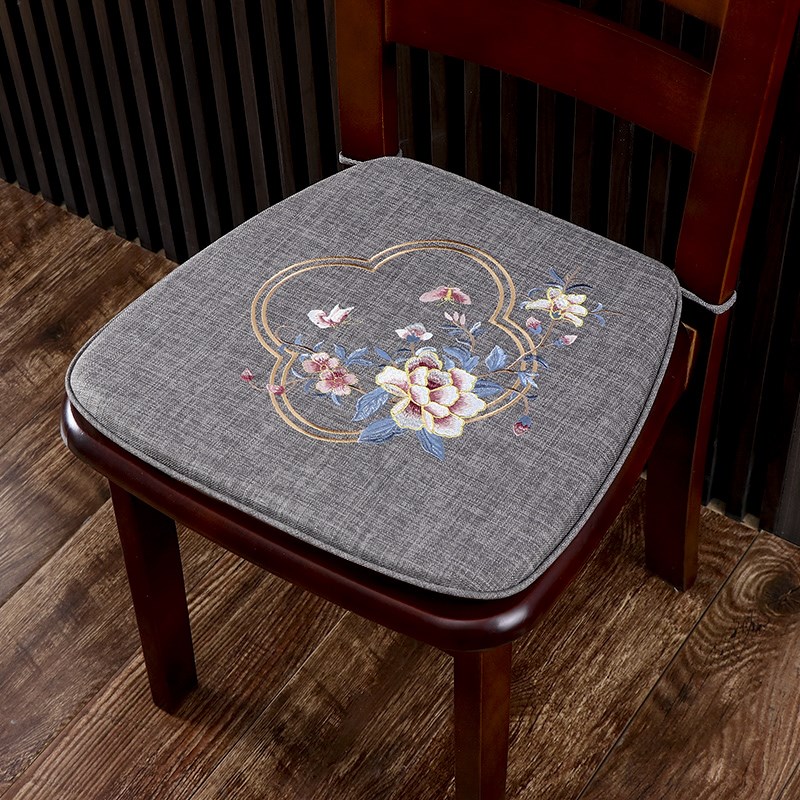 餐椅坐垫新中式餐桌椅子垫家用冬季加G厚防滑马蹄形餐椅垫海绵屁