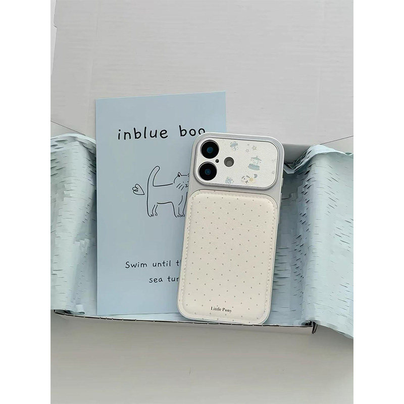 波点小马插画适用苹果17promax手机壳iPhone16Pro精孔大视窗15plus全包14仿皮13/12/11简约防摔保护套