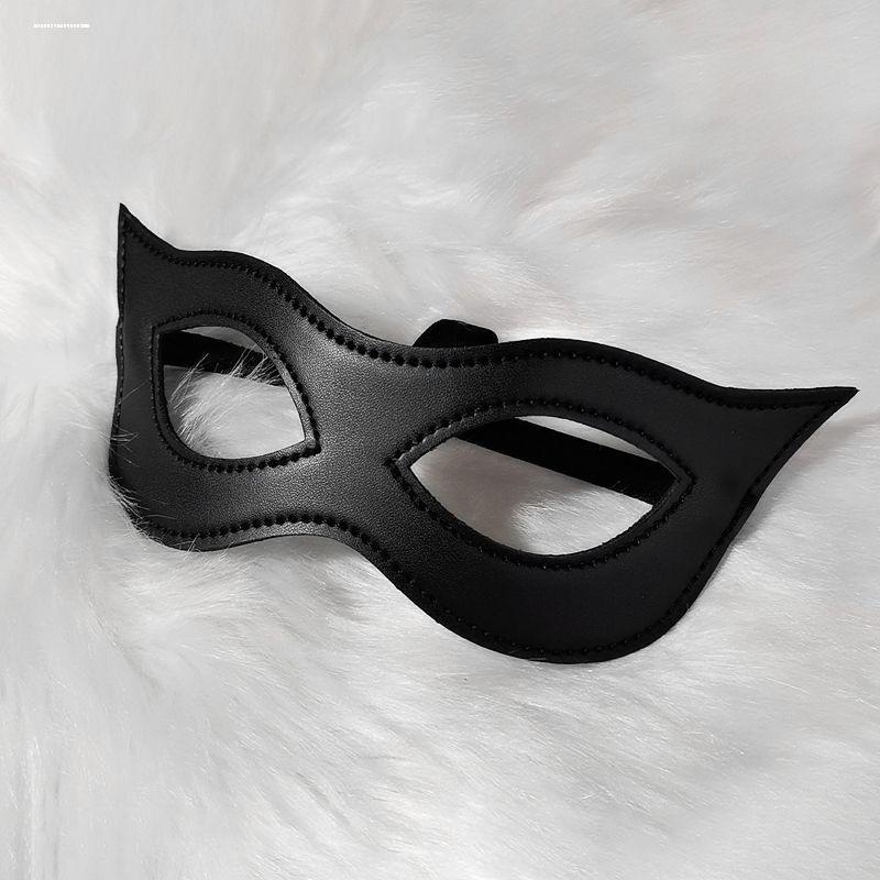 万圣节猫女皮质面具成人化妆舞会派对半脸蒙面罩cos眼罩拍照道具