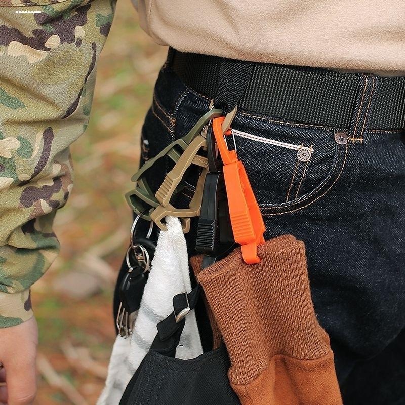 户外多功能快取快开防脱手套夹扣