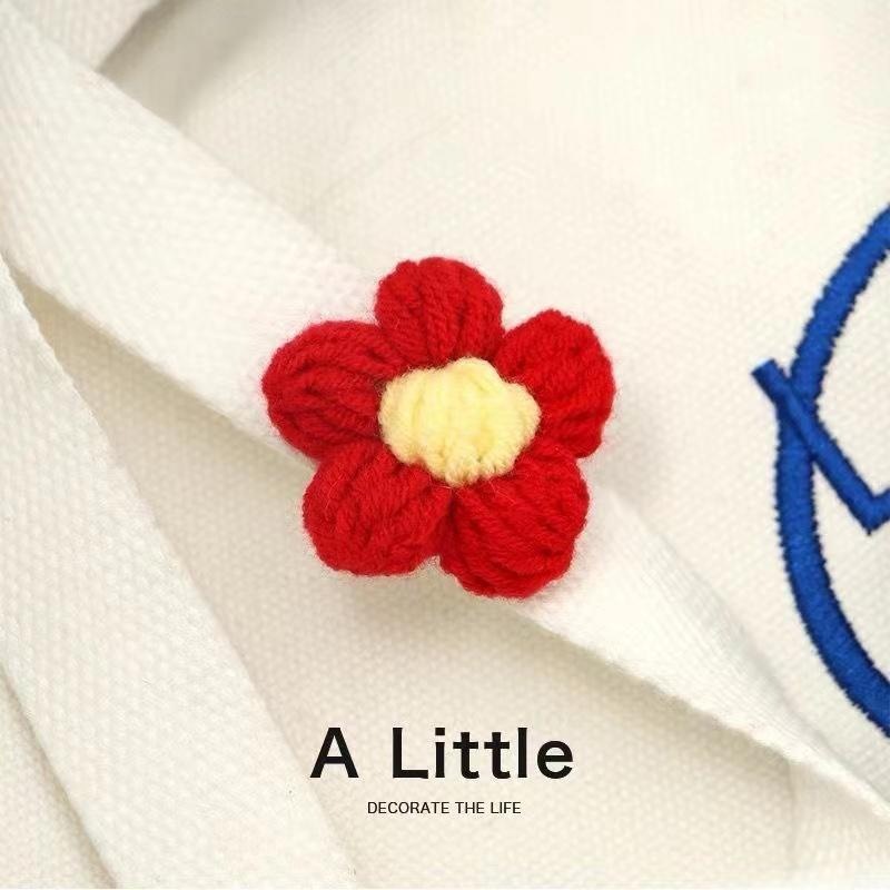 小红花朵胸针胸花日系可爱甜美小花别针泡芙花装饰品百搭毛衣配饰